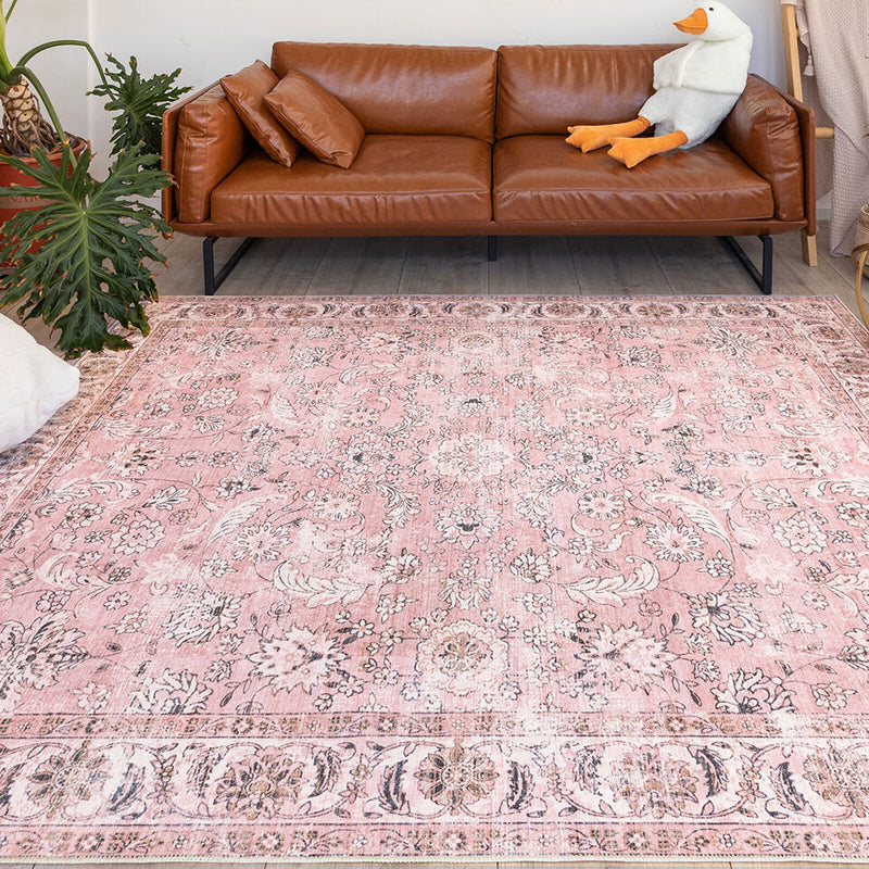 Machine Washable Designer Rug -  Dusty Pink