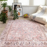 Machine Washable Designer Rug -  Dusty Pink