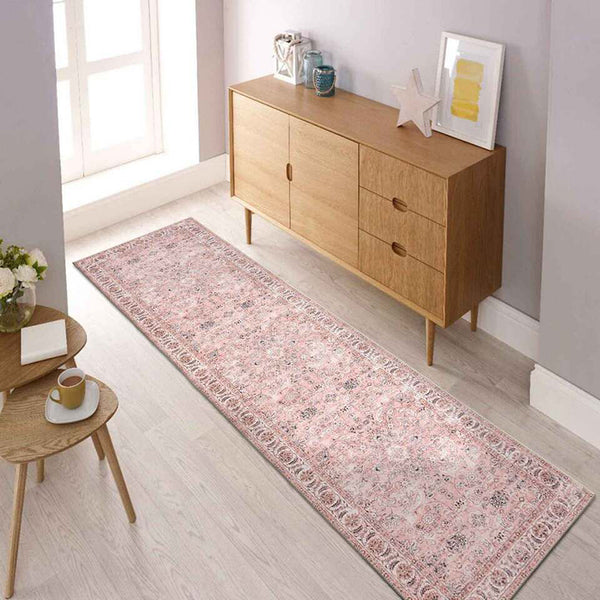 Machine Washable Designer Rug -  Dusty Pink