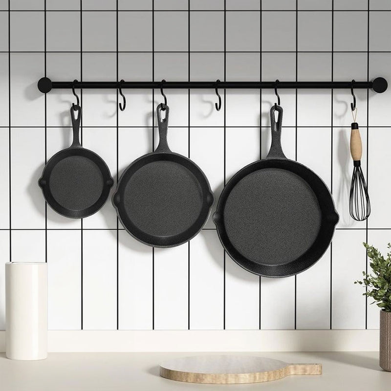 5-Star Chef Cast Iron Non-Stick Skillet 3 Piece Set