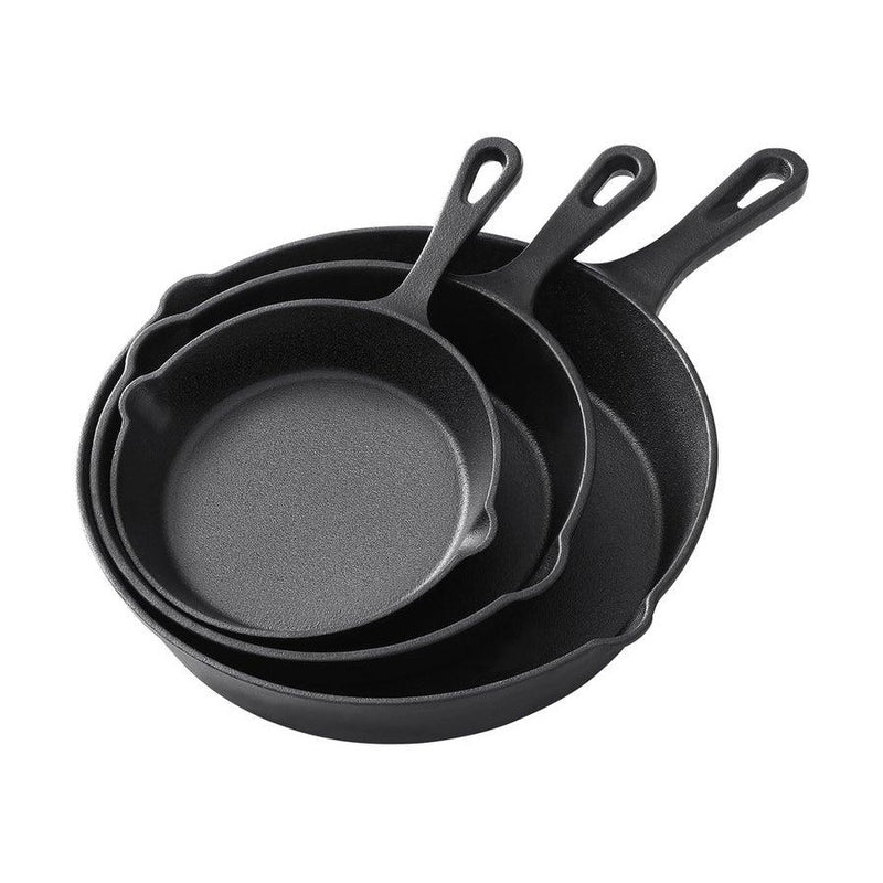 5-Star Chef Cast Iron Non-Stick Skillet 3 Piece Set