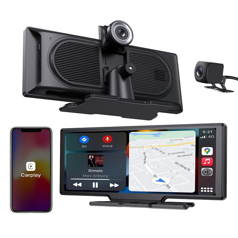 10.26" 4K UHD Portable Dual Front & Rear Dash Cam Console