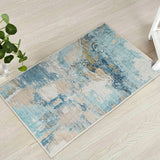 Machine Washable Designer Rug -  Aqua Teal