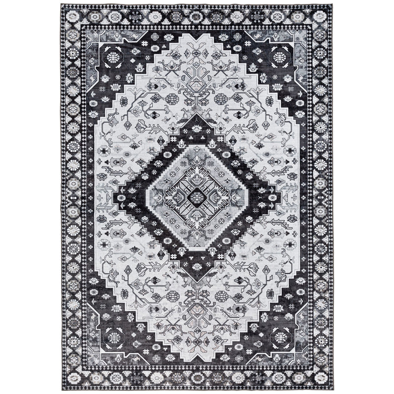 Machine Washable Designer Rug -  Charcol