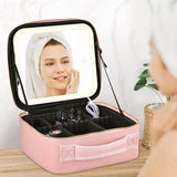 Travel Makeup Organizer With LED Mirror